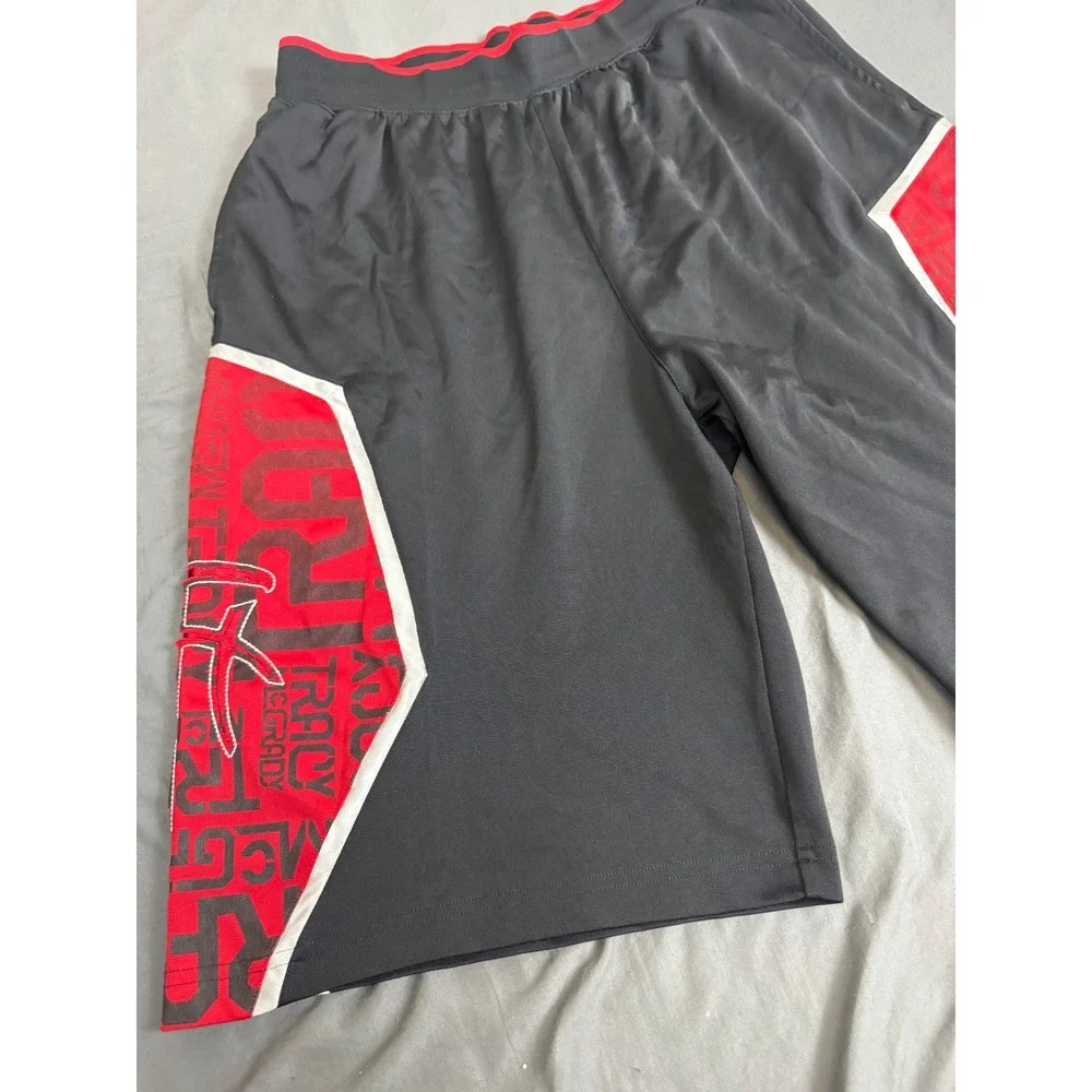 Adidas T-MAC Tracy McGrady Y2K Basketball Shorts Black Red Graphic Mens L 2006